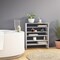 Costway 3 PCS Stackable Shoe Rack 31-Inch Horizontal Organizer 2-tier StorageShelf WhiteBrown